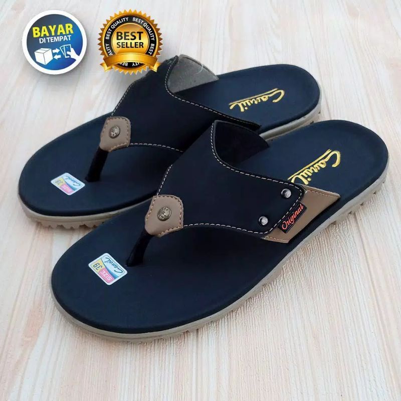 SANDAL SELOP KULIT PRIA SANDAL SLIDE CASUAL MURAH TERBARU/SENDAL PRIA KEKINIAN