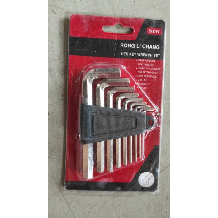 Kunci L 9 pcs pendek chrome victory/sanhuan termurah bagus