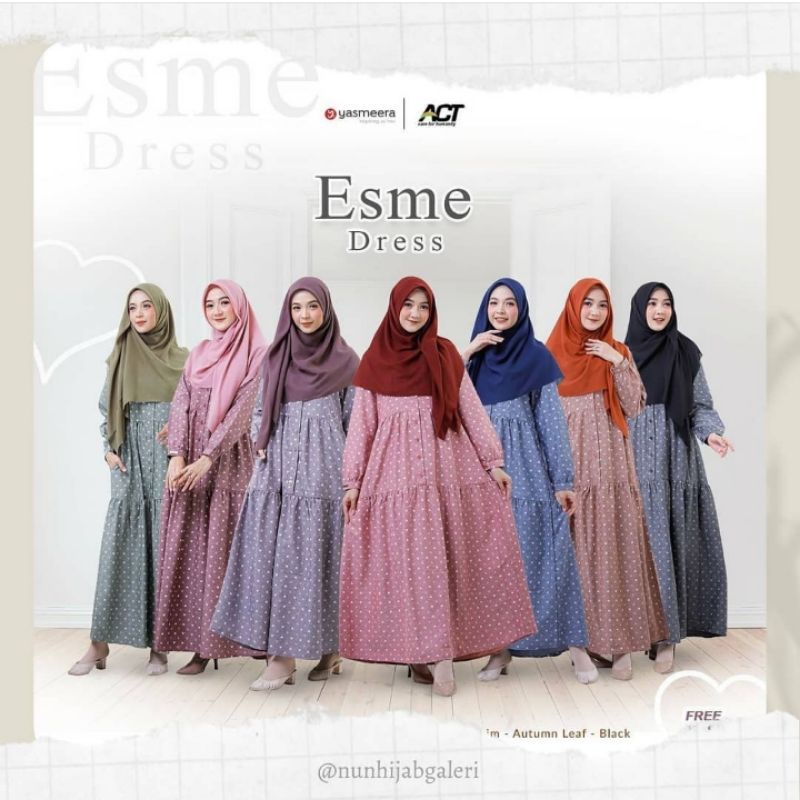 Esme Dress bahan katun triji by Yasmeera