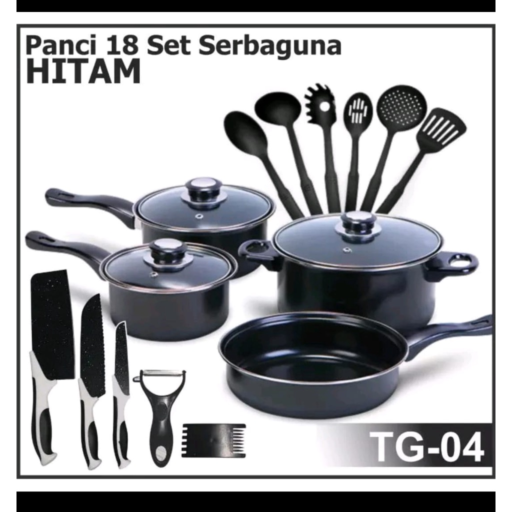 Panci Set Riverra Teflon Marble 18 Pcs Cookware Set