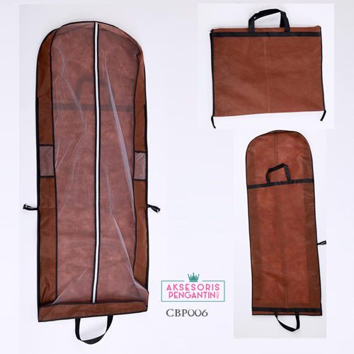 [BISA COD] COVER BAJU ANTI DEBU PLASTIK PELINDUNG BAJU COKELAT CBP006