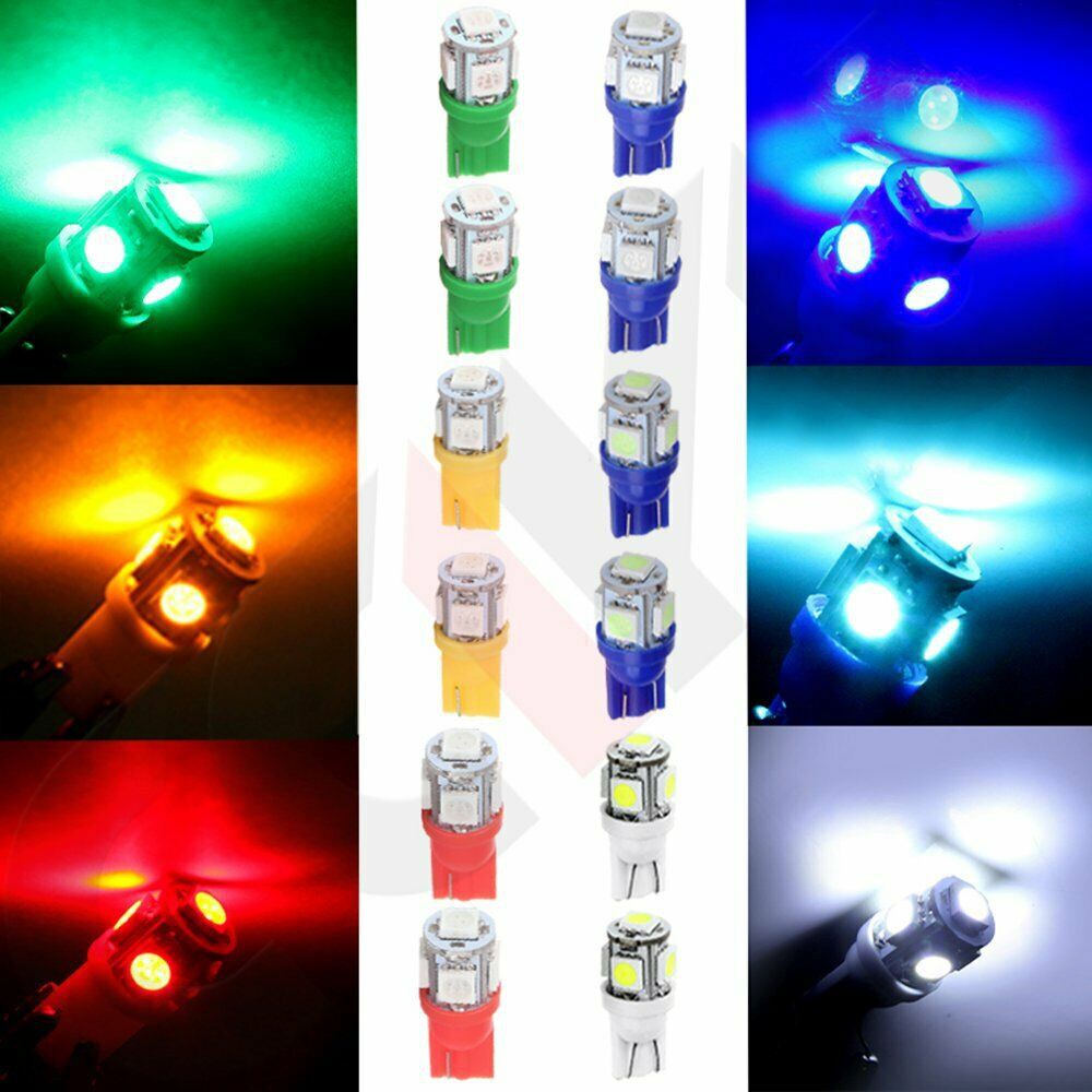 Lampu Jagung Senja Sein Rem Kabin Speedo Plat Mobil Motor LED T10 5050 5SMD 12V Side Light Bulb