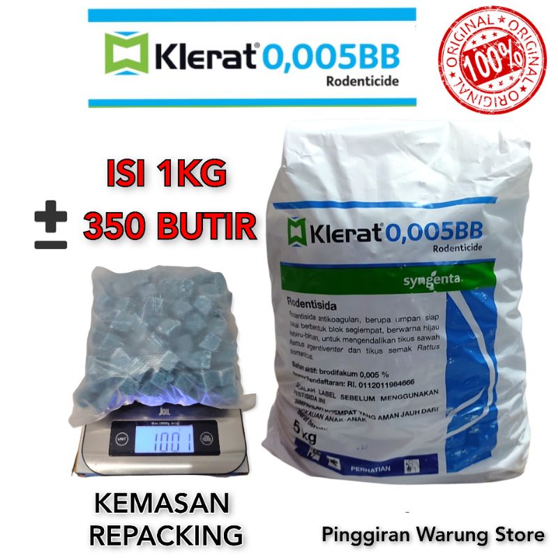 DIJAMIN AMPUH Racun Tikus Klerat 0.005BB Kemasan 1kg/500/250 Gram Original