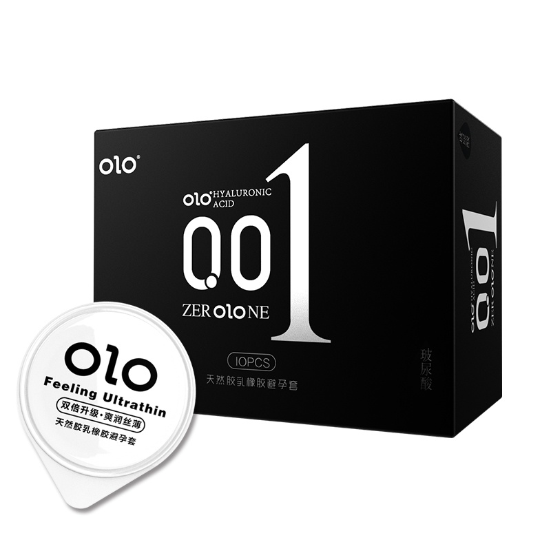 Condom OLO 001 koncom Dengan 3 Sensasi Bahan Latex Natural Ultra Tipis ORIGINAL