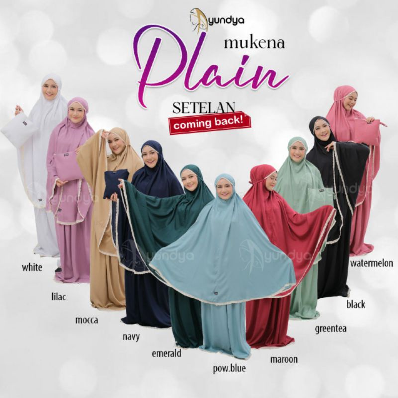 MUKENA PLAIN AYUNDYA  NAVY SETELAN