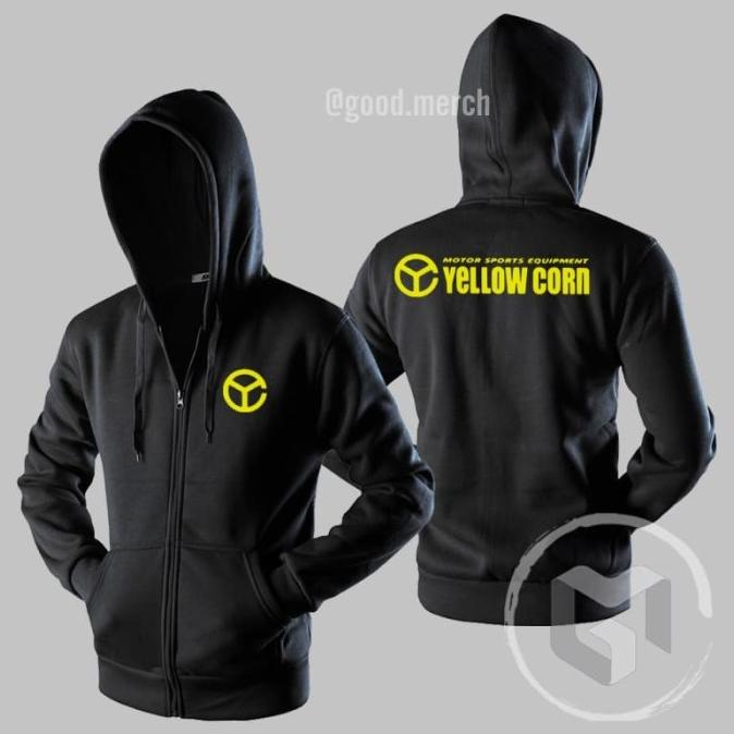 Jaket Hoodie Sweater Yellow Corn Sweatshirt Zipper