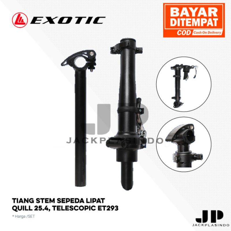 Tiang stem sepeda lipat 25.4 EXOTIC handlepost alloy telescopic seli pacific