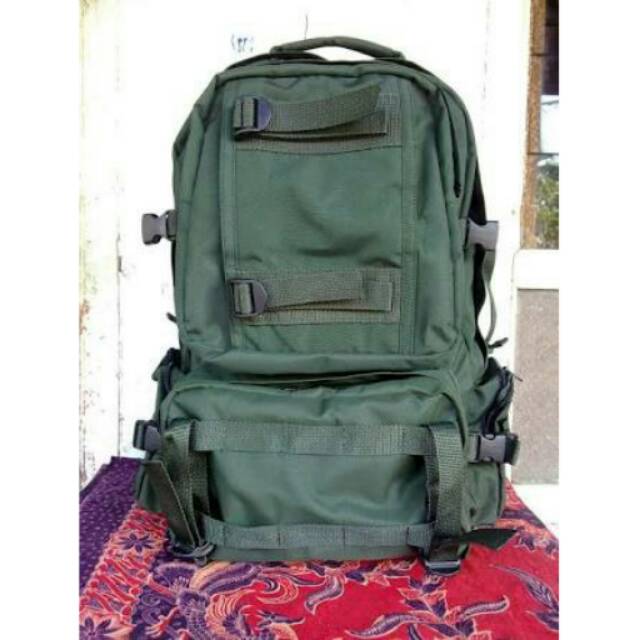 Ransel Hijau Polos/ Tas Punggung/ Tas Sekah