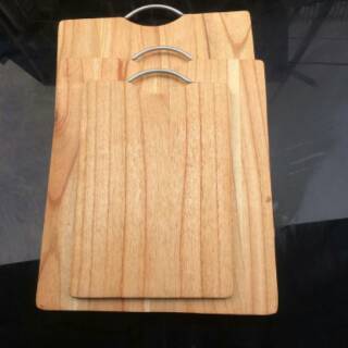 Talenan Kayu Mahoni Mindi Gagang Aluminium 34x24cm Halus Talenan Kayu Mahoni Mindi Gagang Aluminium 34x24cm Halus