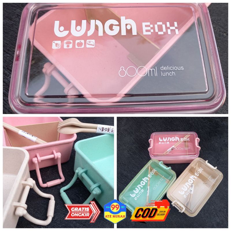800ml DELICIOUS LUNCH box - kotak Bekal makan/tempat makan