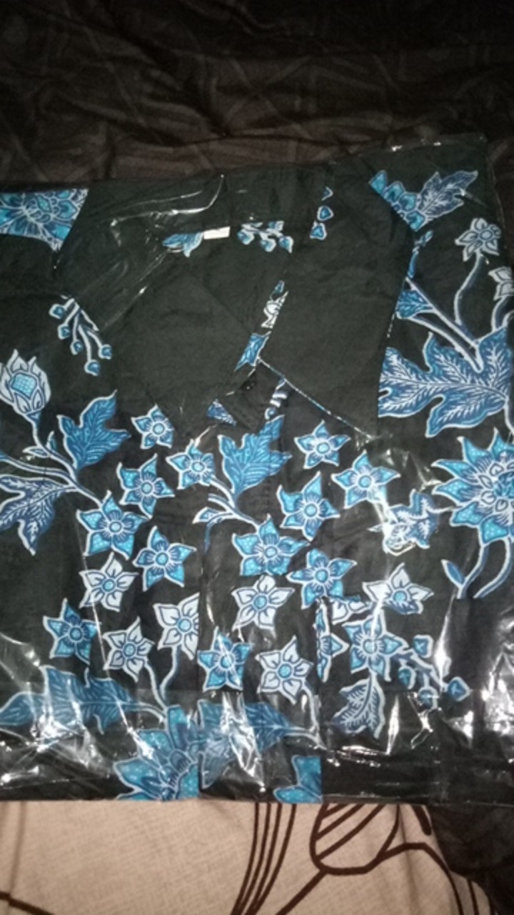 Ready Couple Batik M L Xl Xxl Motif Sakura Biru