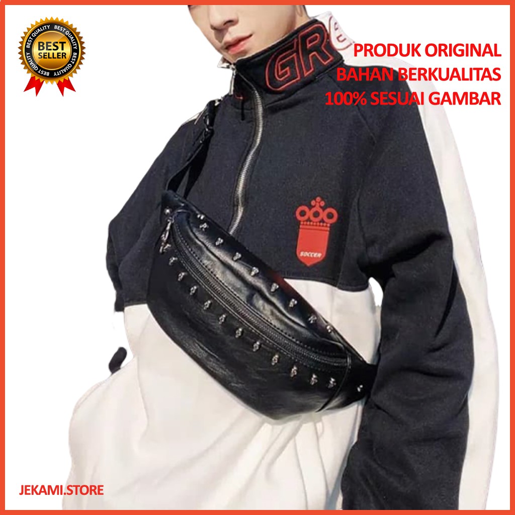 Tas Selempang Pria X5A5 Tas Slempang Kulit Sling Bag Cowok  Slingbag Waist Bag Korea Distro Mu