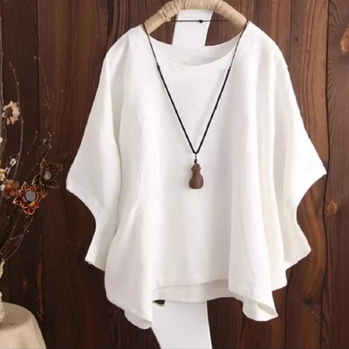 Atasan batwing jumbo Putih [Baju Atasan Wanita 0140] TA1A