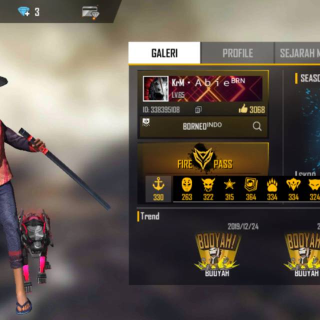 Jual Akun Free Fire Sultan Punya