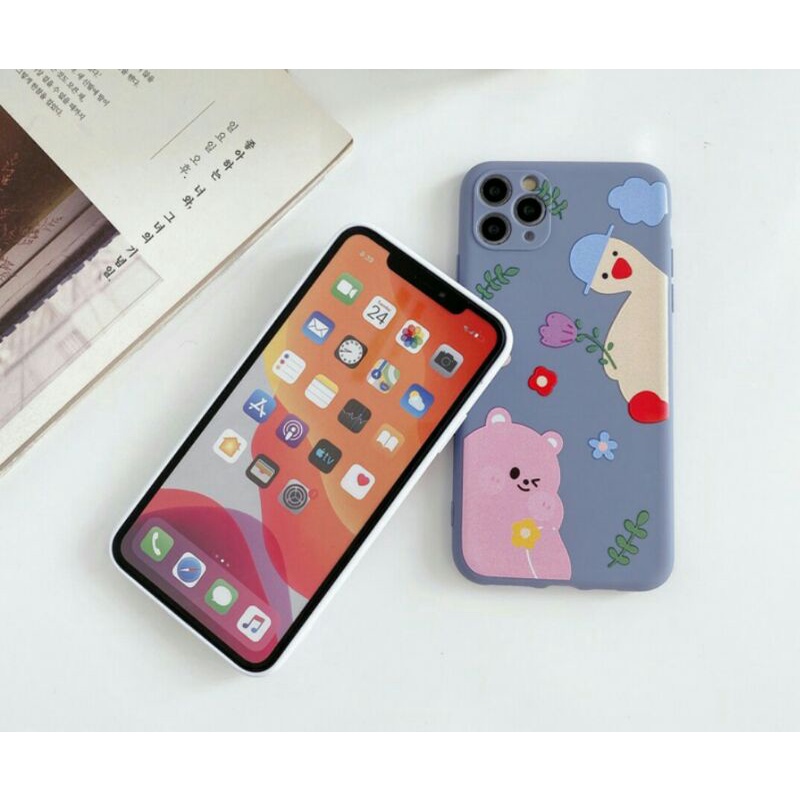 Case Vivo V11 / V11i / Vivo 1806 Fingerprint belakang Softcase Vivo V11 Cute Bear + Pop Socket