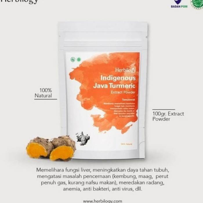 HERBILOGY Java Turmeric Extract Powder Temulawak Penambah Nafsu Makan Sale Exp Nov 2023