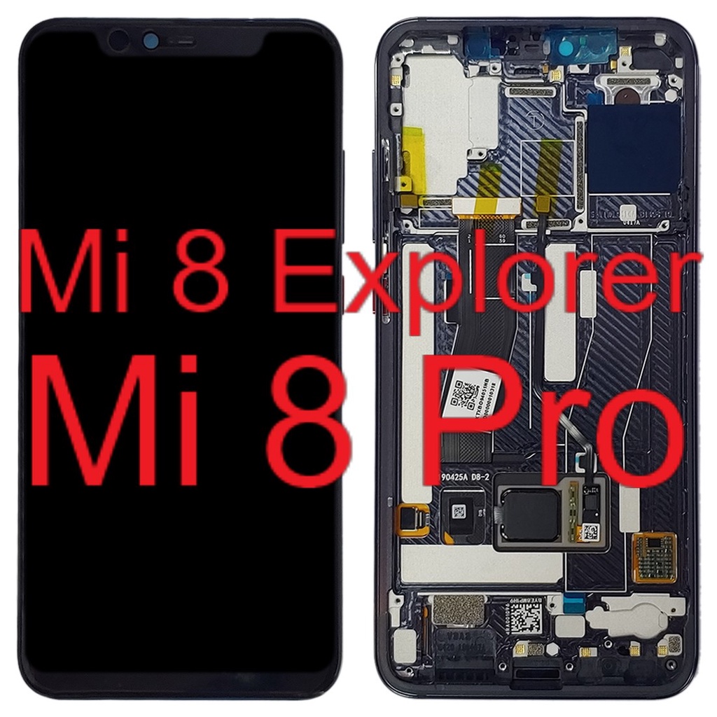Original LCD plus TouchScreen plus Frame - Xiaomi Mi 8 Explorer - Mi 8 Pro - M1807E8A