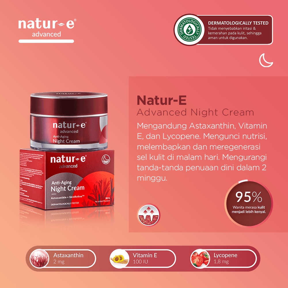 Natur-E Advanced Anti-Aging Night Cream 30gr / Natur E / Krim Malam