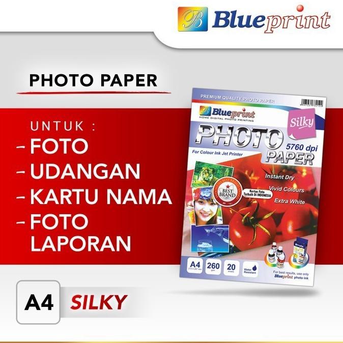 

Best Product!!! Kertas Foto A4 Silky Photo Paper Blueprint A4 260 Gsm - Isi 20 Lembar - Paling Dicari