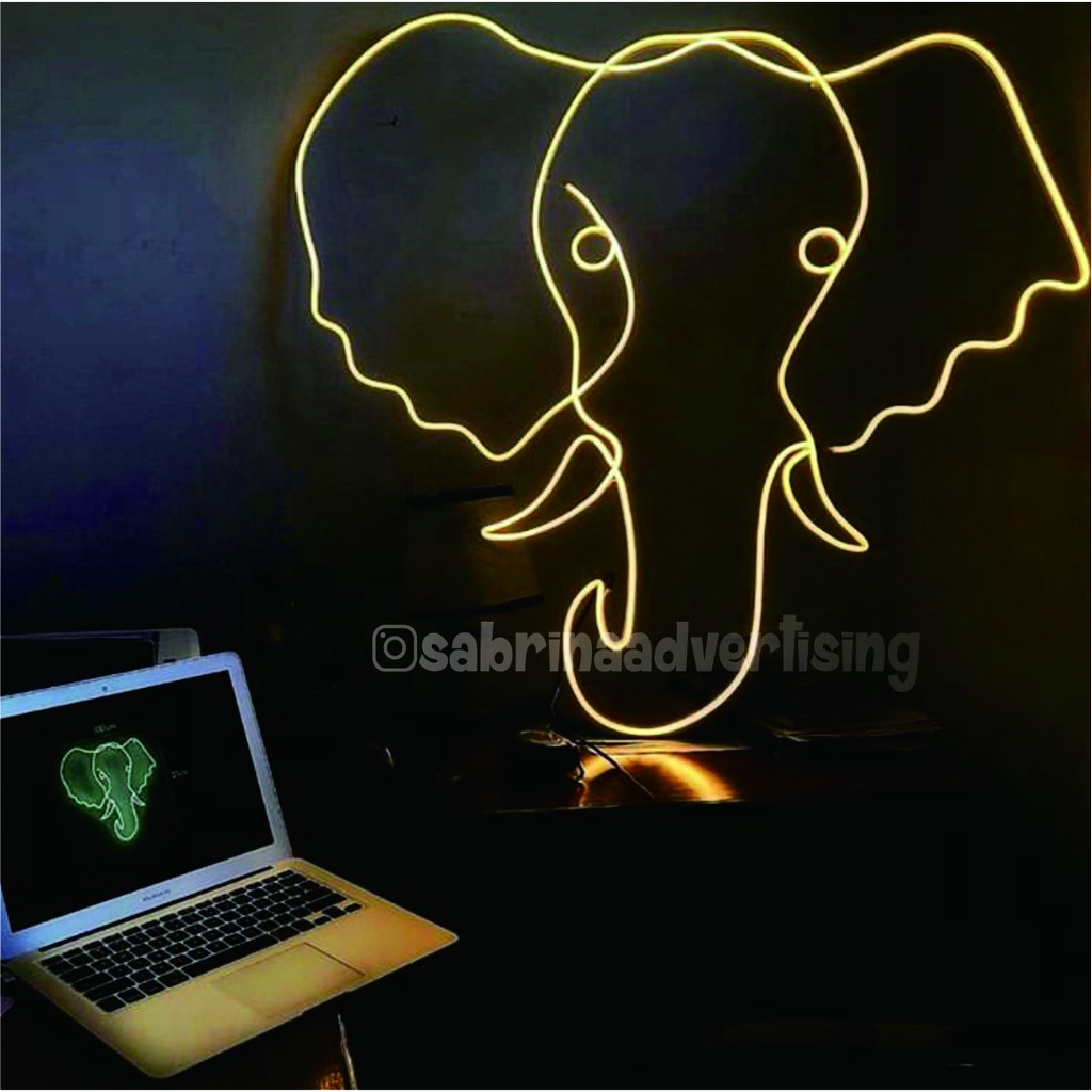 

NEON SIGN/ NEON FLEX ICON COSTUM GAJAH UKR 24,5 x 23,5 CM