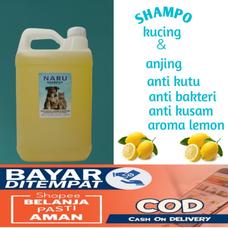 Shampo kucing anjing  anti kutu,jamur, bakteri dan flax netto 5 liter