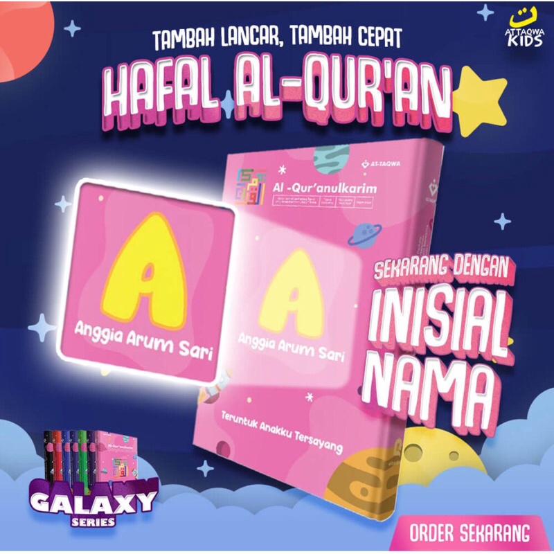 AlQuran ATTAQWA A5 KIDS GALAXY Custom Nama  Terjemah Perkata Latin