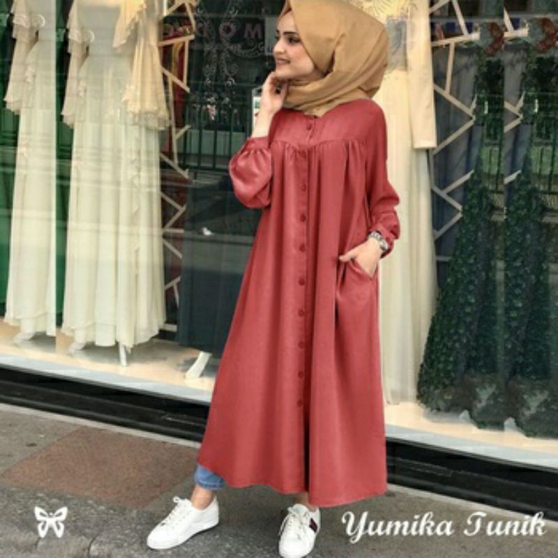 ELONAFASHION /Yumika Salur/DRESS LONG TUNIK WANITA/PREMIUM IMPORT QUALITY/BESTSELLER