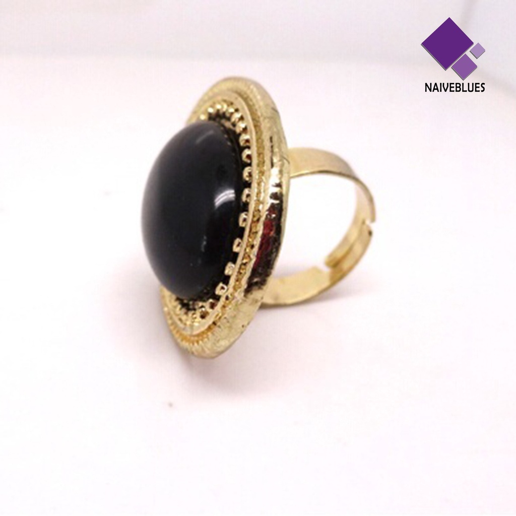 Cincin Batu Permata Oval Besar Adjustable Untuk Kencan