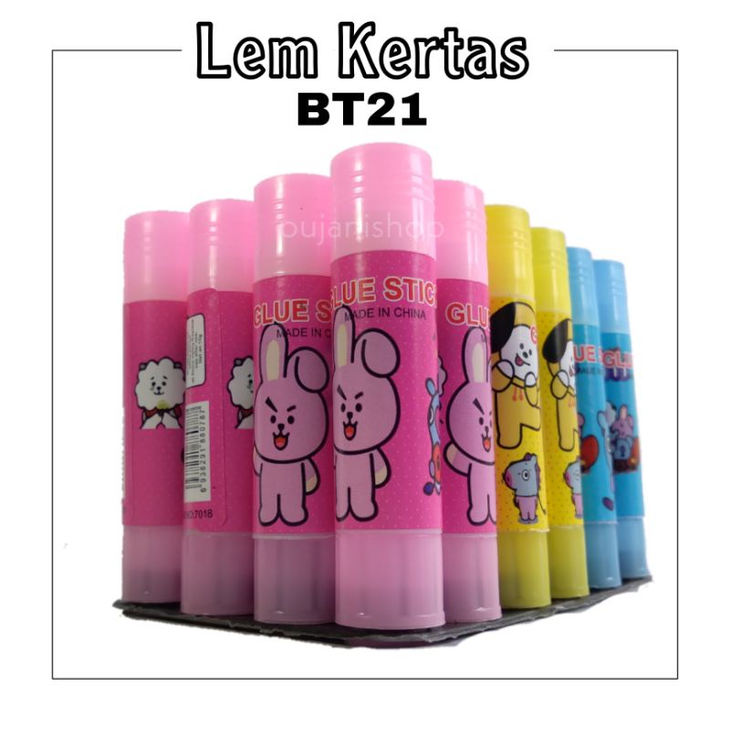 

Lem Kertas Gambar Kartun BT21 BTS / Lem Stick / Alat Tulis Anak