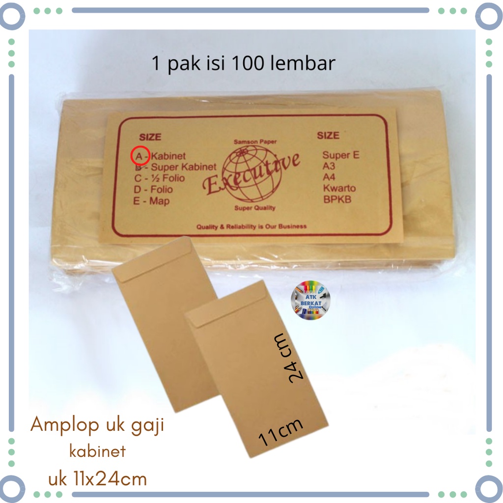 

Amplop gaji Coklat Kabinet 90