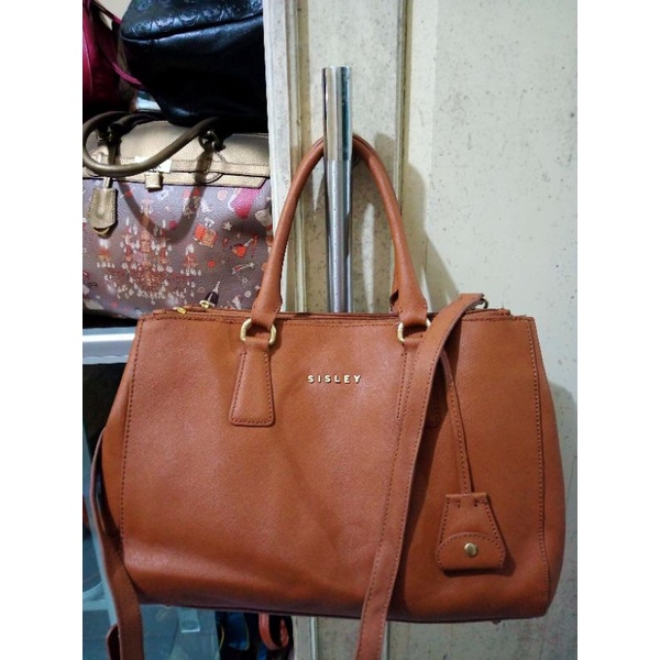Preloved tas sisley kulit coklat