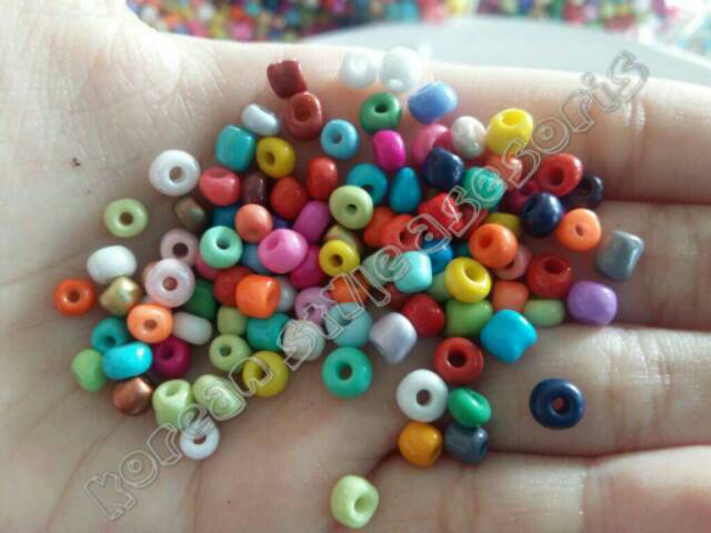 mote pasir /mote warna warni / glass beads 1 PACK