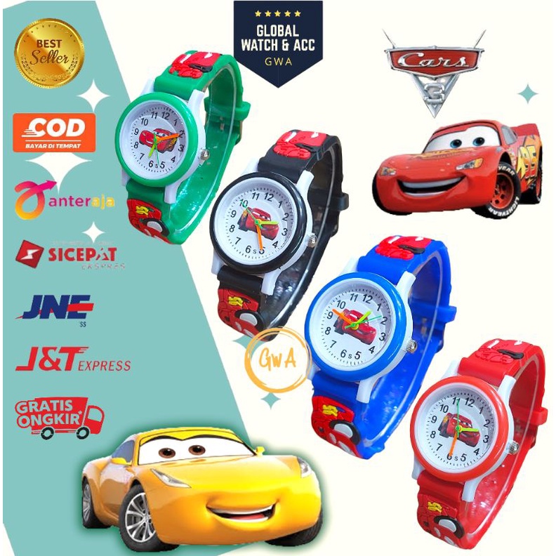 Jam Tangan Anak Timbul Jarum Fashion Laki laki Cowok Mini Timbul Rubber Karet Karakter Animasi