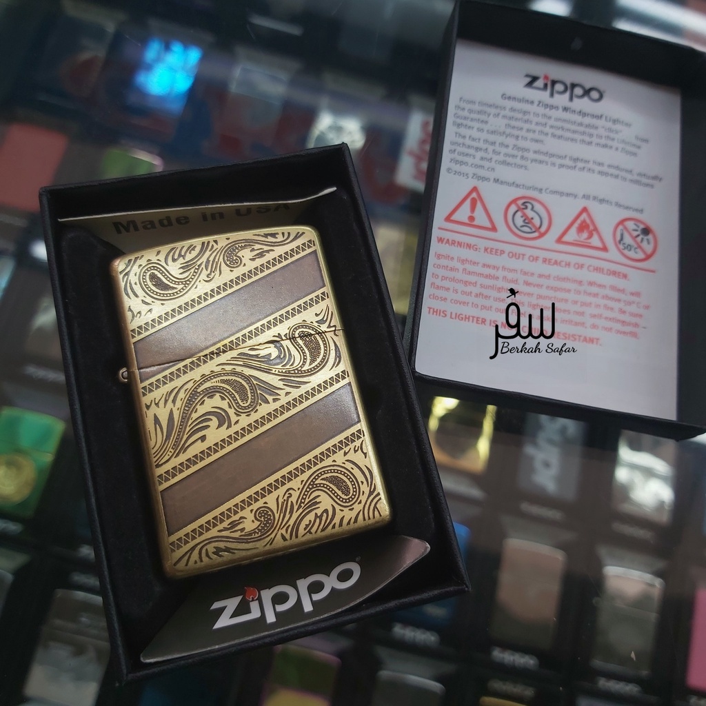 Korek Zippo Gold Full Grafir 2 Sisi High Premium Quality Made In Usa &quot;Limited Edition&quot;