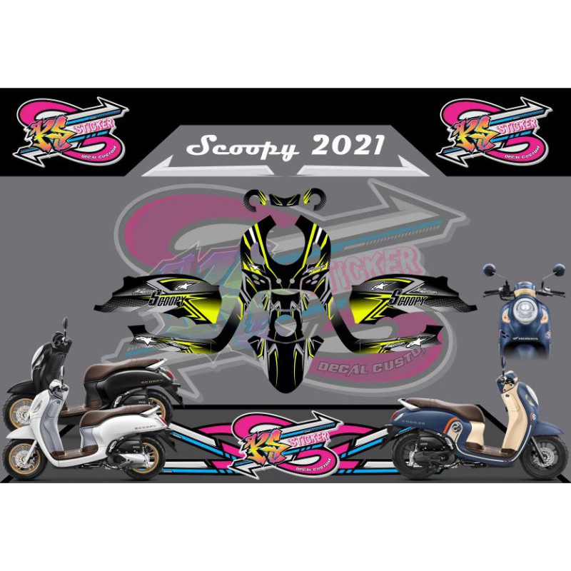 STICKER DECAL NEW SCOOPY 2021 HITAM