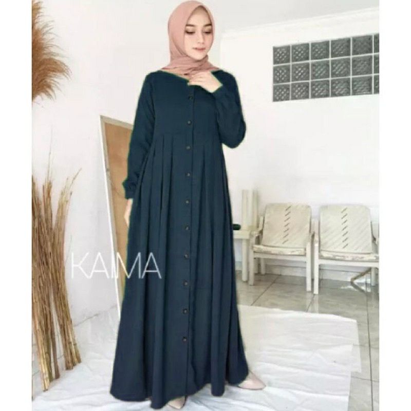 [ BISA COD ] KAIMA RINJANI KANCING REMPEL JUMBO BUSUI FRIENDLY/GAMIS WANITA/PAKAIAN MUSLIM