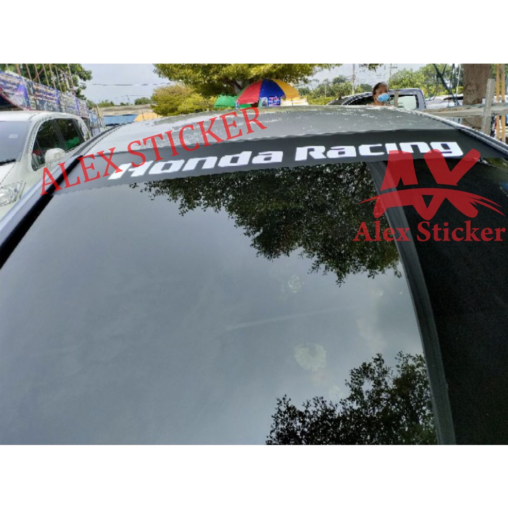 cutting sticker mobil stiker kaca depan belakang honda racing