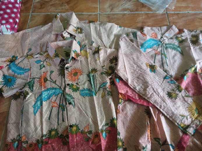 Batik Couple Keluarga Sania Ruffle Ori Ndoro Jowi Dnt Sarimbit Batik Halus Motif Encim
