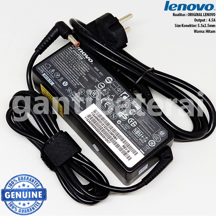 Adaptor Charger Lenovo IdeaPad Z460 Z465 Z560 Z565 Y560 4.5a 5.5x2.5mm