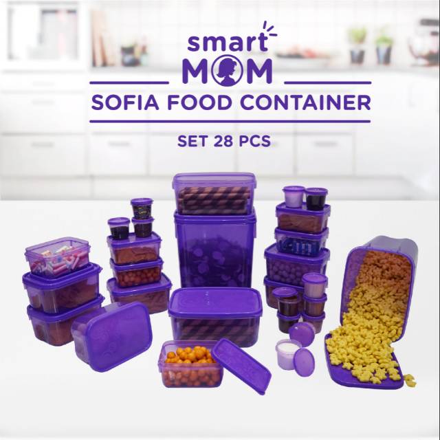 Toples kulkas tempat makan smartmom sofia isi 28pcs