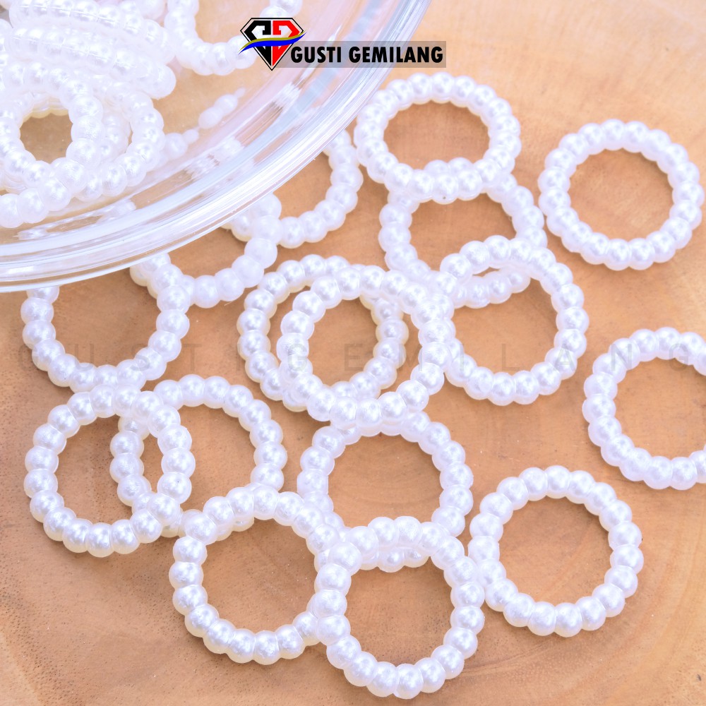 isi 6pcs Kerajinan Tangan Bentol Bulat Hitam Putih