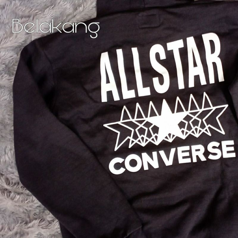 HOODIE JUMPER CONVERSE ALL STAR BLACK | JAKET CONVERSE | SWEATER | HOODIE UNISEX | HOODIE TERBARU | 