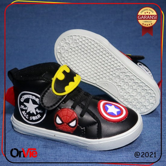 Sepatu Boots Anak Laki-Laki Bayi Motif Superhero | Sepatu Kids Onvie