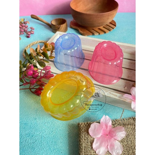 Cup Jelly Oval isi 12pcs / Cup Puding Jelly Agar / Cetakan Puding Plastik