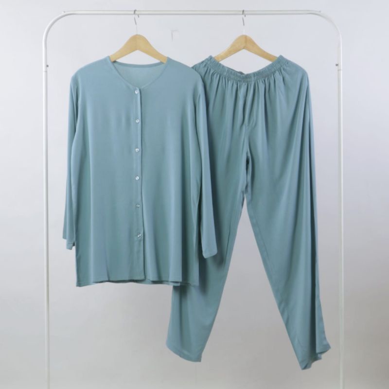 (PIYAMA POLOS) PIYAMA RAYON PAJAMAS RAYON SET BAJU WANITA VIRAL ELEGAN MURAH-WARDAH