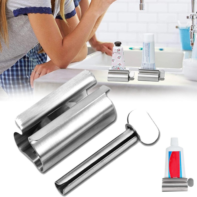 Dispenser Pasta Gigi Manual Multifungsi Bahan Stainless Steel Untuk Kamar Mandi