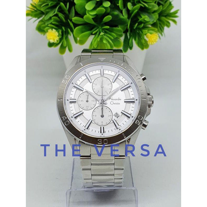 AC 6525 Alexandre Christie Jam Pria Rantai Silver Original