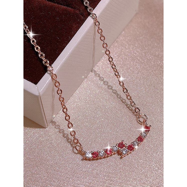 Kalung Cubic Zirconia Bling Gaya Modern Untuk Wanita