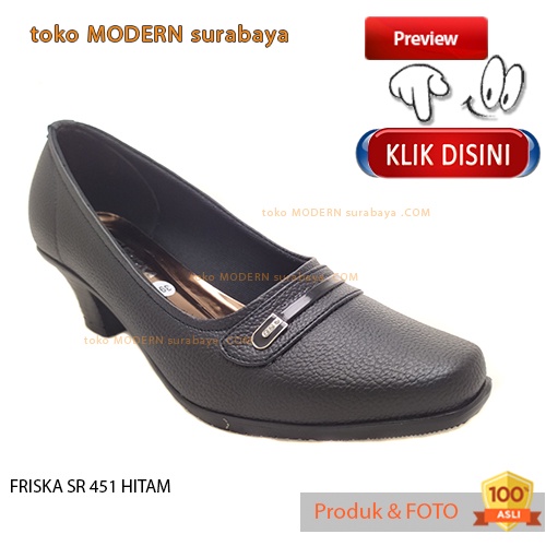 Sepatu Pantovel Wanita Sepatu Kerja Guru FRISKA SR 451 HITAM