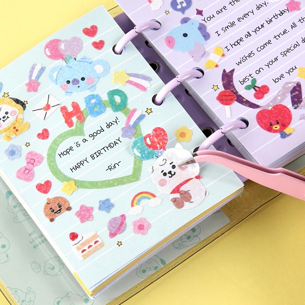 Kpop Stiker Lucu Notebook Index Stiker Jurnal Alat Tulis Sealing Tape Scrapbooking DIY Hias